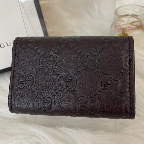GUCCI Guccissima 6 Key Holder Case Rich Dark Brown EUC - Picture 3 of 8